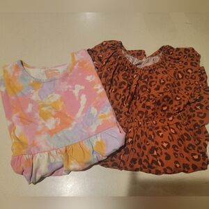 Girls Colorful Tie-Dye and Leopard Print  Dresses Size 8